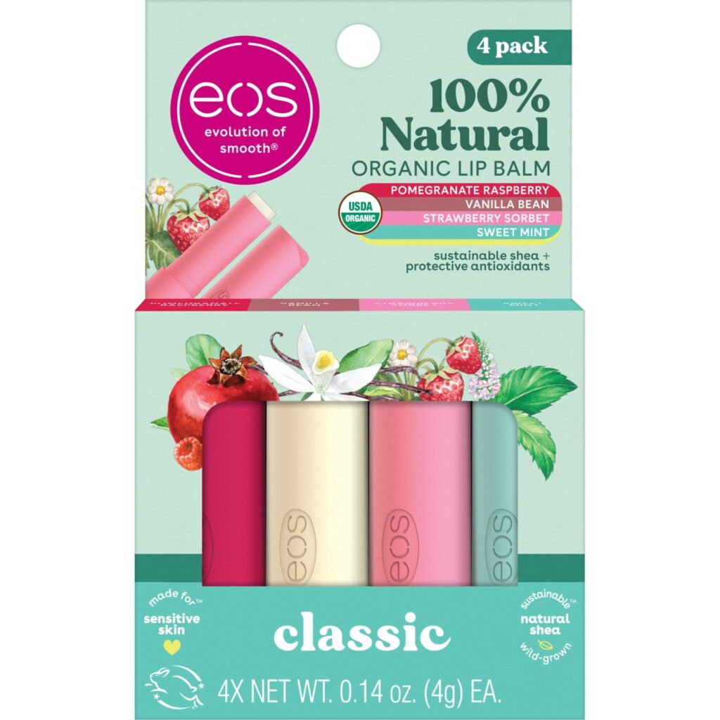 100% Natural & Organic 4-Pack Lip Balm